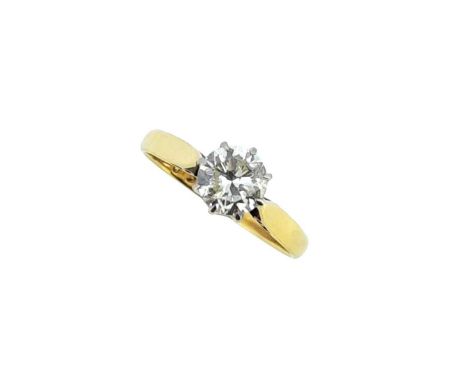 claw set round brilliant cut diamond, estimated approximate diamond weight 0.75ct, assessed colour K/L, assessed clarity I1, 