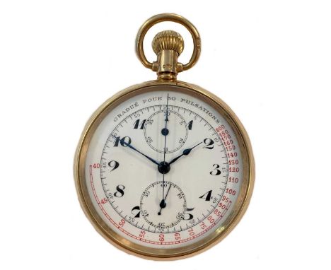 circa 1935, the white dial, 45mm diameter, with black Arabic numerals, blued spade hands, subsidiary running seconds register