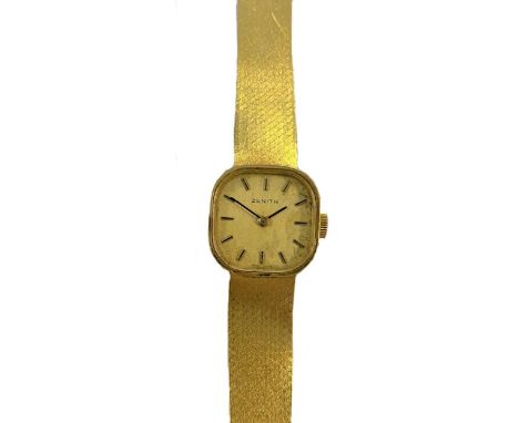 circa 1973, the signed square champagne dial, 15mm wide, with black batons and hands, signed but unnumbered 17 jewel mechanic