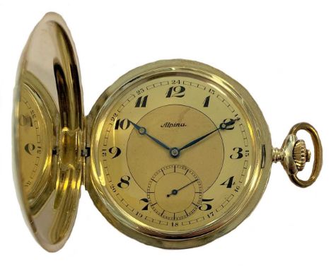 circa 1930, the signed champagne two-tone dial, 44mm diameter, with black Arabic numerals, blued moon hands, subsidiary secon