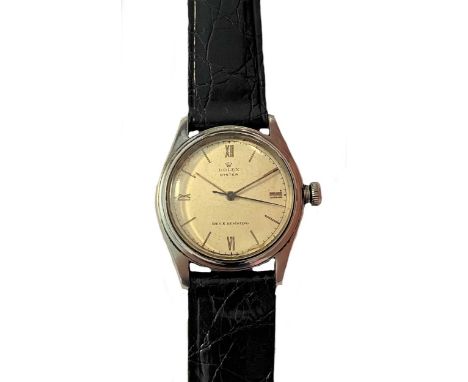 circa 1934, model 4377/4461, serial number 337173, the signed circular silvered dial, 28mm diameter, with gold quatre Roman n
