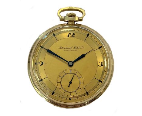 circa 1929, the signed two-tone champagne dial, 45mm diameter, with black quatre Arabic numerals, blued syringe hands, subsid