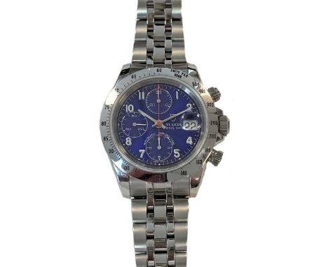 circa 2002, model number 79280P, serial number H415375, the signed circular blue dial, 32mm diameter, with silver coloured Ar
