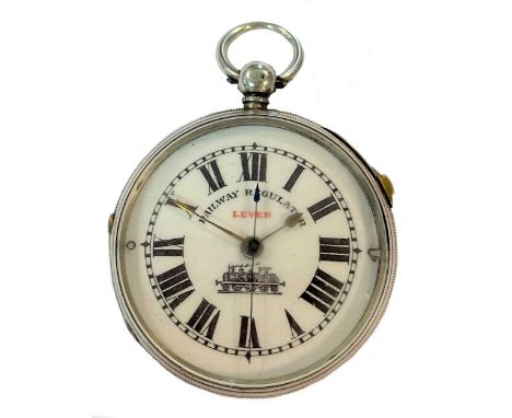 circa 1879, the white dial, signed 'Railway Regulator', 48mm diameter, with black Roman numerals, blued spade hands, centre s