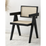 Jeanne Black Colour Cane Rattan Solid Beech Wood Dining Chair. - R13.15. RRP £199.99. The cane
