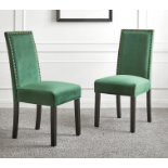 Maidwell Set of 2 Green Velvet Dining Chairs. - R13.16. RRP £239.99. With a sleek sihoutte, our