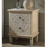 Chantilly Whitewashed Carved 2 Drawer Bedside Table. -R13.16. RRP £219.99. Lending a touch of "