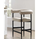 Fulbourn Champagne Velvet Counter Stool with Black Legs. - R13.16.. RRP £199.99. Well-cushioned seat
