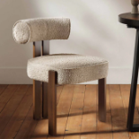 Ophelia Taupe Boucle Dining Chair. - R13.15. RRP £209.99. Armless design together with the subtly