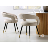 Laurel Wave Champagne Velvet Set of 2 Dining Chairs. - R19.1. RRP £259.99. The curved cut out