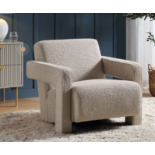 Brompton Sculptural Armchair, Taupe Boucle. - R13.15. RRP £349.99. The chair is upholstered with