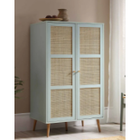 Frances Woven Rattan Compact Double Wardrobe, Mint Green. - R13.15. RRP £329.99. Crafted from wood