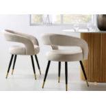 Laurel Wave Champagne Velvet Set of 2 Dining Chairs. - R19.2. RRP £259.99. The curved cut out