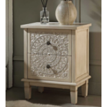 Chantilly Whitewashed Carved 2 Drawer Bedside Table. -R19.2. RRP £219.99. Lending a touch of "