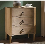 Thalia Concave 3 Drawer Bedside Table, Natural. - R19.2. RRP £259.99. Featuring distinctive curved