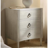 Thalia Concave 3 Drawer Bedside Table, Washed White. - R13.16. RRP £299.99. Featuring distinctive