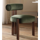 Ophelia Moss Green Velvet Dining Chair. - R19.2. RRP £209.99. Combining earthy terracotta fabric and