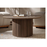 Maru Round Oak Pedestal Coffee Table, Silver Oak. - R19.2. RRP £299.99.