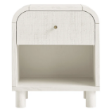 Maude 1 Drawer Bedside Table, Washed White Ash with Raffia. -R19.2. RRP £219.99. Our Maude bedside