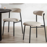 Donna Set of 2 Taupe Boucle Dining Chairs. - R19.2. RRP £199.99. With slightly curved back and round