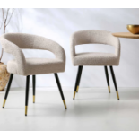Laurel Wave Taupe Boucle Set of 2 Dining Chairs. - R13.15. RRP £259.99. The curved cut out