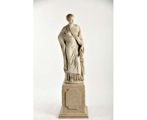 Summer, marble sculpture, European, 19th C., late marble pedestal, minor faults on the pedestal. Notes: Provenance: Sir Franc