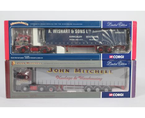 Corgi - A pair of boxed Corgi Limited Edition 1:50 scale diecast model trucks. Lot consists of Corgi CC 12001 MAN Curtainside