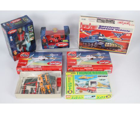 Airfix - Jimai - Corgi - Carlton - 6 x Thunderbirds and Captain Scarlet related items including 1:72 scale Angel Interceptor 