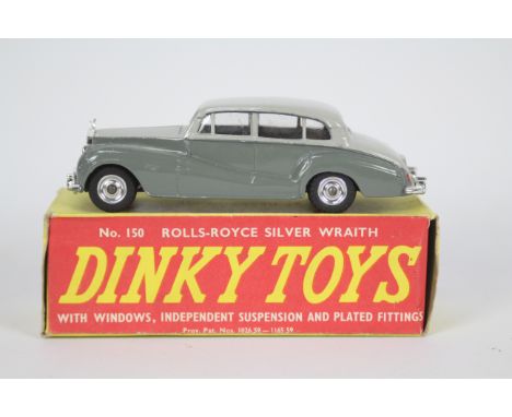 Dinky - A boxed Dinky Rolls Royce Silver Wraith # 150. The car appears in Very Good condition with only minor marks in a Very