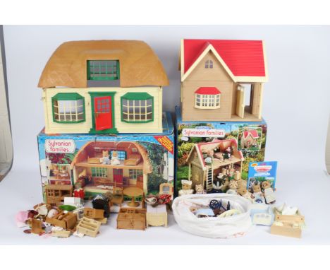 Tomy - Sylvanian Families - 2 x boxed sets, Orchard Cottage with 12 x figures and furniture including a bathroom suite # 4900