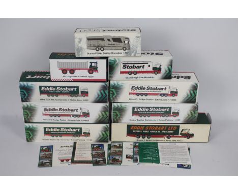 Atlas Editions - Nine boxed Atlas Editions 1:76 scale diecast model vehicles all in 'Eddie Stobart Ltd.' livery. Lot includes