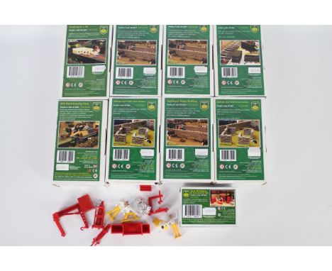 Brushwood Toys - 9 x boxed 1:32 scale Farm Yard Accessory packs including stone walling sections # BT2091 x 3, stone wall cor