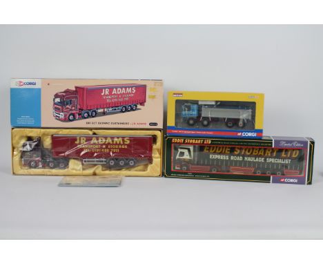 Corgi - A trio of boxed Limited Edition 1:50 scale trucks from Corgi. Lot includes AN13418 ERF ECT Olympic Curtainside 'J.R.A