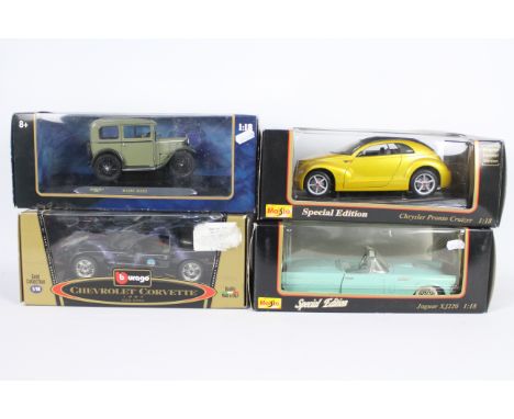 Maisto, Bburago, Ricko - 4 x die-cast model cars - Lot includes a special edition 1:18 scale #31870 Chrysler Pronto Cruizer, 