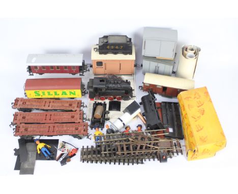 Lima, Rivarossi, Other - A collection of O gauge locomotives, rolling stock and track. Lot includes a Rivarossi 0-6-0 steam l
