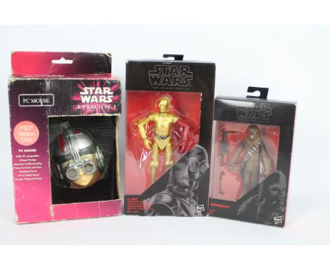 Hasbro - Ideal - Star Wars - 3 x boxed items, The Black Series Chewbacca # B4058, The Black Series C-3PO # B9802 and a PS2 PC