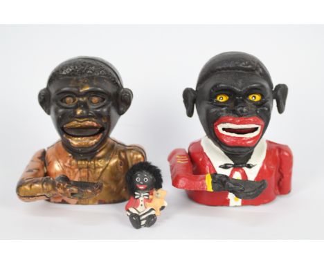 Little Joe - 2 x cast iron novelty money banks, the original Little Joe branded version still has a working arm, mouth and ey