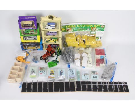 Brushwood Toys - HLT Miniatures - Britains - A collection of Farm Yard Accessories in 1:32 scale and vehicles, including mixe