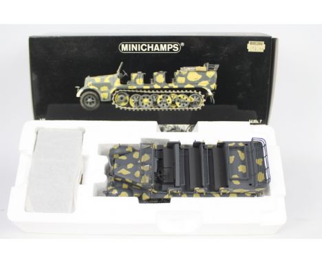 Minichamps - A boxed Minichamps 1:35 scale #350011170 Sd.Kfz7 8-Ton Semi Track Personnel Carrier Heeres Flak-Artillerie Abt.3