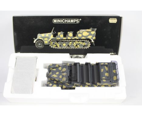 Minichamps - A boxed Minichamps 1:35 scale #350011170 Sd.Kfz7 8-Ton Semi Track Personnel Carrier Heeres Flak-Artillerie Abt.3