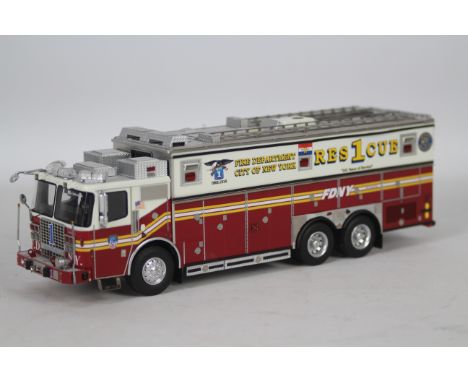 Fire Replicas - An unboxed limited edition Ferrara Heavy Rescue number 1 in FDNY livery in 1:50 scale, one of only 300 hand f