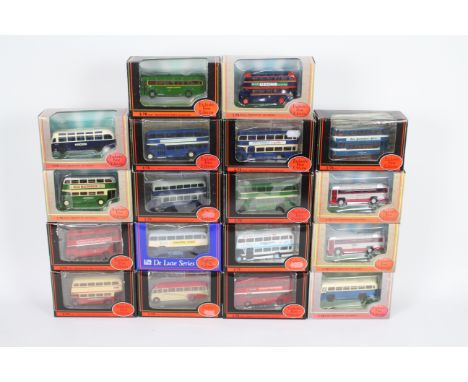 EFE - 18 x boxed bus and tram models in 1:76 scale including AEC Regent V in Samuel Legard livery # E19705, Leyland PD2 Highb