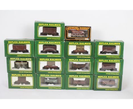 Replica Railways - 14 x boxed 00 gauge wagons including 4 x 12 Ton Vent Van in BR brown # 13612, 2 x 16 Ton steel mineral wag