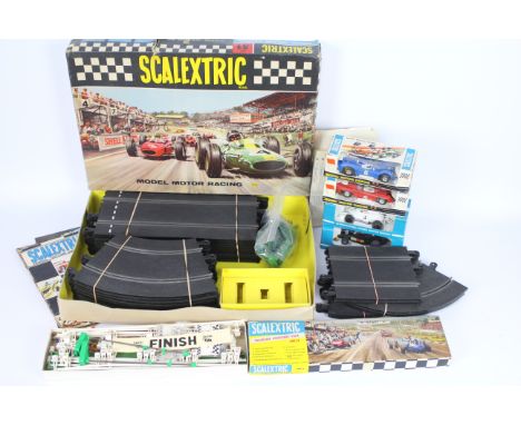 Scalextric - A collection including 4 x boxed cars, an incomplete Set 31, an Accessory Pack # HP/2 and some track and brochur