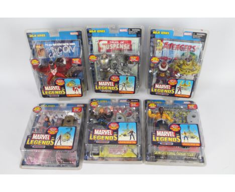 Marvel - Toy Biz - 6 x unopened Mojo Series Marvel Legends including Baron Zemo, Falcon, Psylocke, First Appearance Iron Man,
