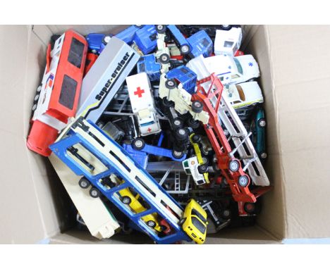 Matchbox, Corgi, Maisto, Husky, Others - A large quantity play worn diecast model vehicles in various scales. Lot includes Co