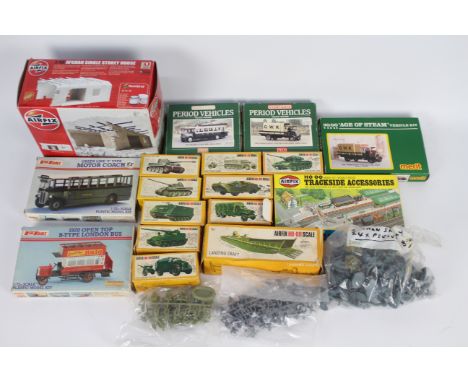 Airfix, Peco, Keil Kraft, Others - A mixed collection that includes 10 boxed Airfix HO/OO scale plastic military vehicles; fo