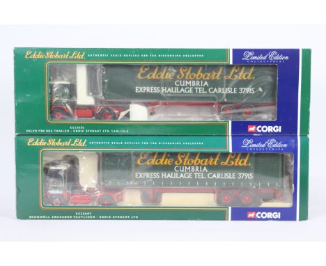 Corgi - A pair of boxed Corgi 1:50 scale Limited Edition diecast model trucks in Eddie Stobart liveries. Lot consists of Corg