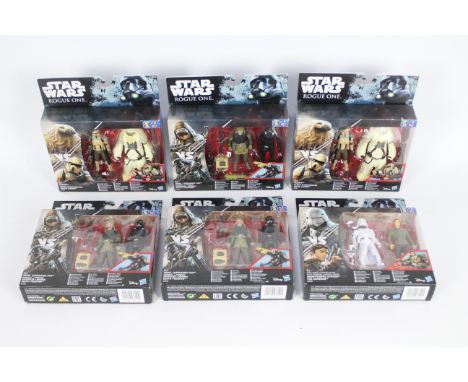 Hasbro - Star Wars - 6 x boxed Rogue One figures sets including Moroff # B7261, Rebel Commando Pao # B7259, Snow Trooper Offi