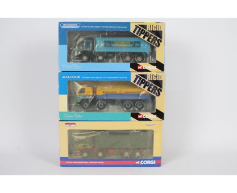 Corgi - Three boxed Corgi Limited Edition 1:50 scale diecast model trucks from the 'Rigid Tippers' range. Lot consists of Cor